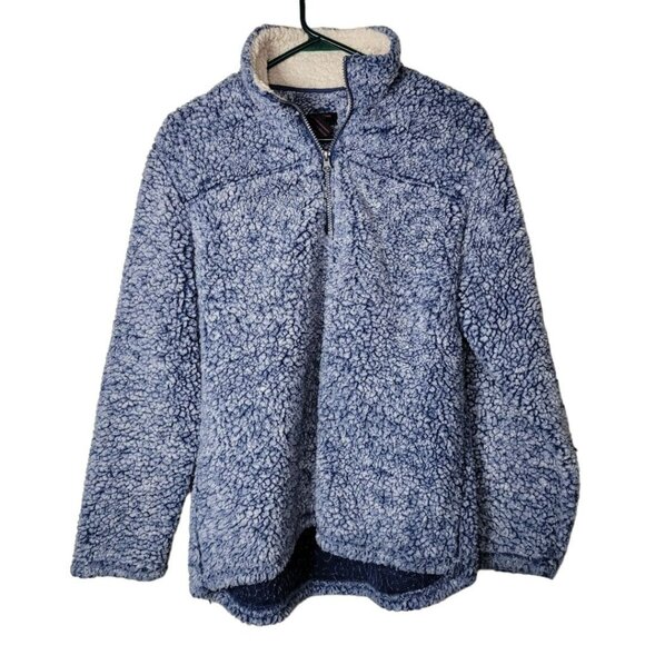 Canyon Creek Sherpa Pullover Sweater Blue Fluffy Soft Womens Large Long Sleeve - Picture 9 of 9